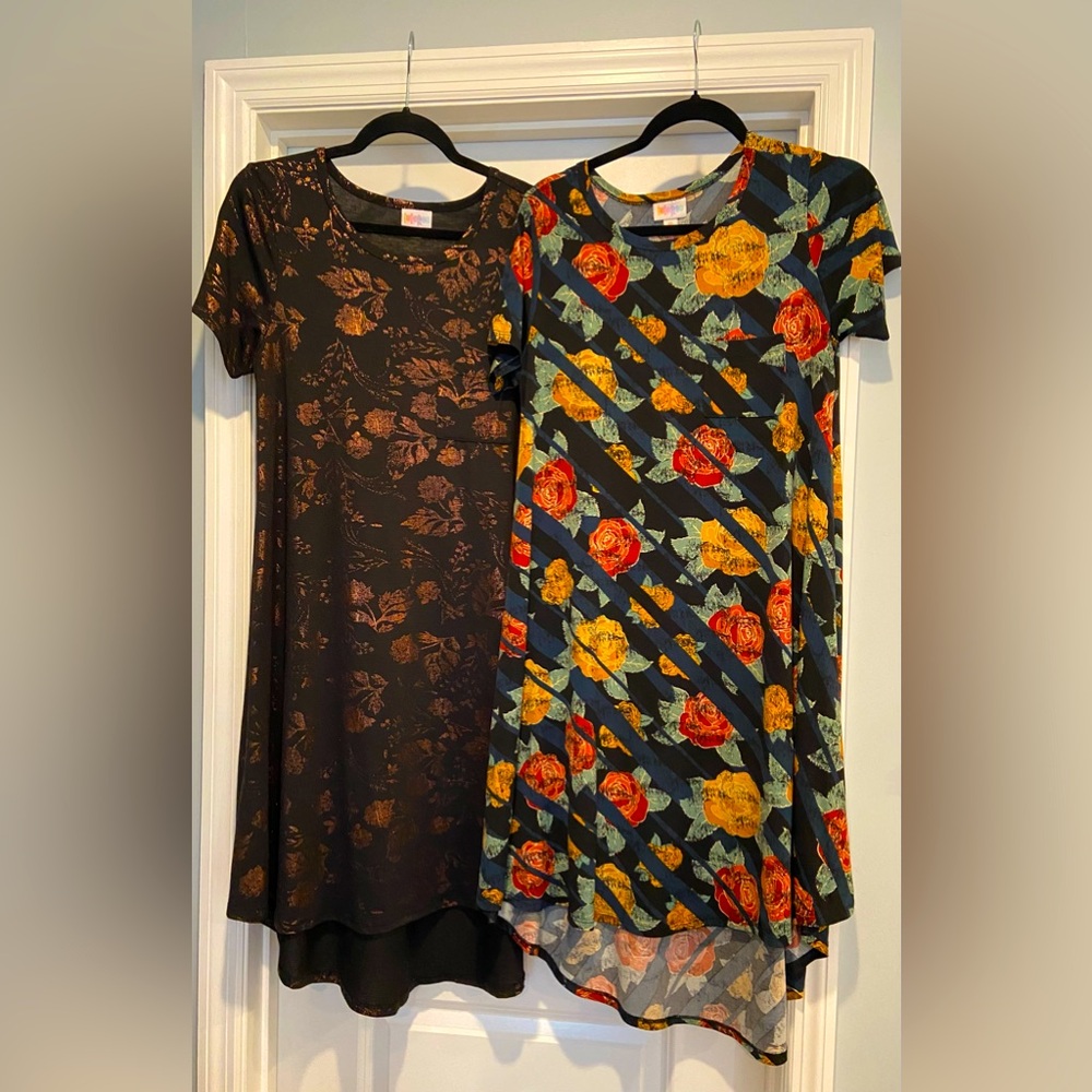 LulaRoe Carly Floral Print Short Sleeve Dresses